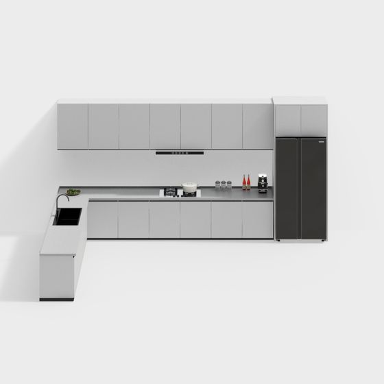 Modern Minimalist Kitchen 3D model