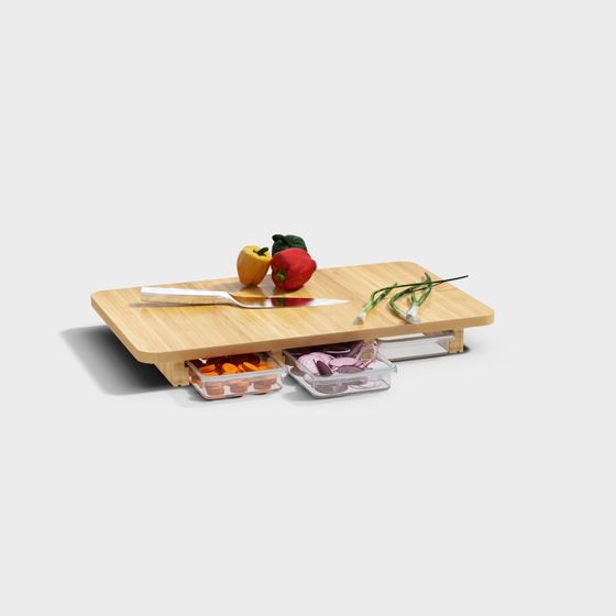 Chopping Board and Storage Box 3D model