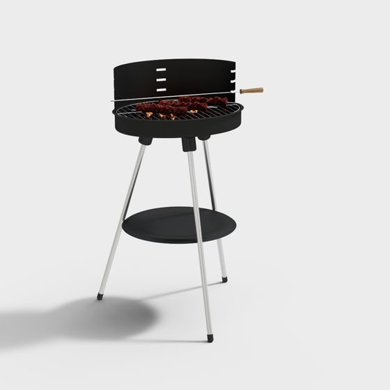 Modern Low-Poly BBQ Grill 3D model