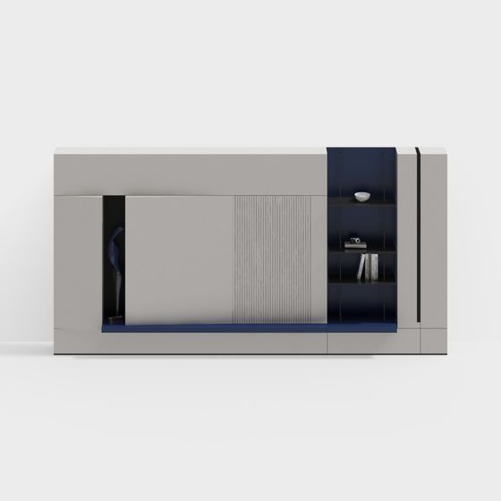 Sleek Minimalist Living Room TV Cabinet 3D model