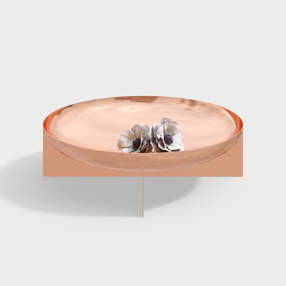 Rose Gold Flower Bowl 3D model for Modern Spaces