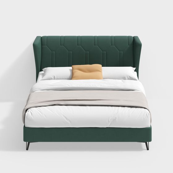 Urban Elegance 3D Model Bed for Contemporary Spaces