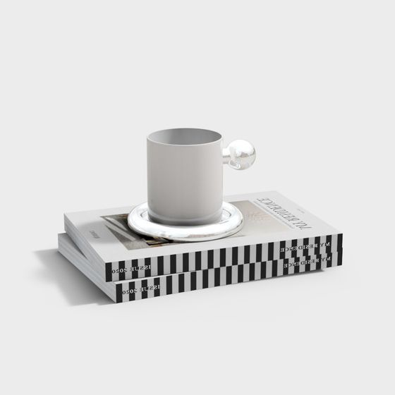 Elegant Coffee Cup Set 3D model