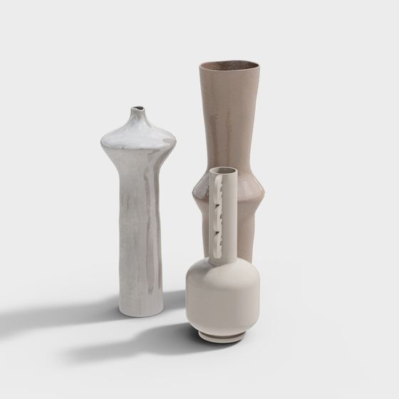 Flowline Vases 3D model for Modern Interiors