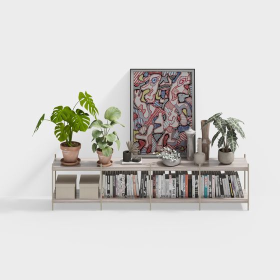 Urban Oasis Bookshelf 3D model for Modern Spaces