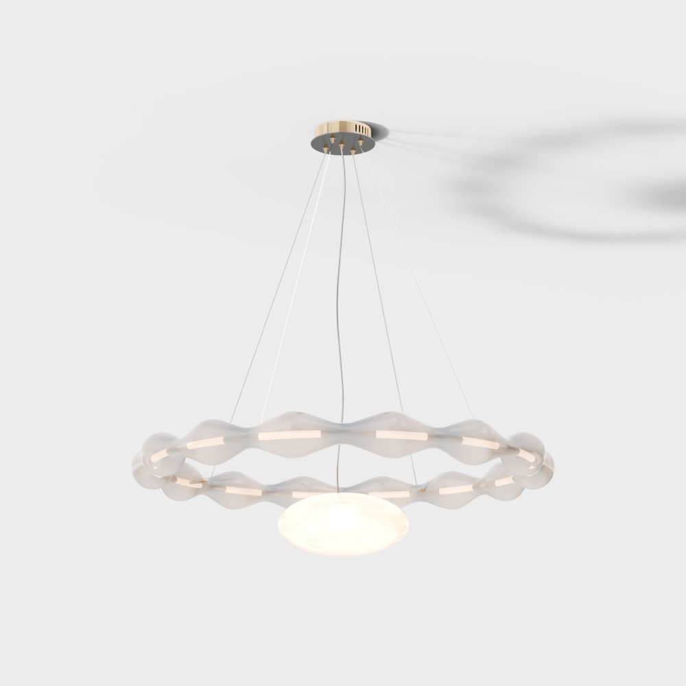 Elegant Low-Poly Chandelier 3D model