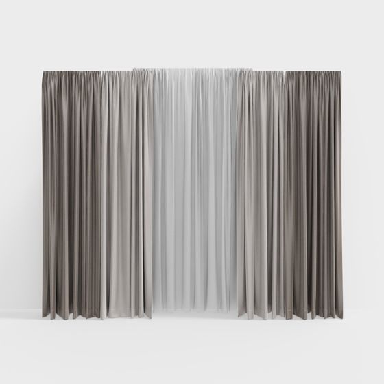 Elegant Modern Curtain 3D model Art Design