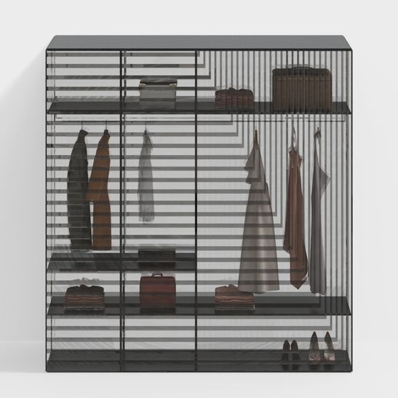Transparent Wardrobe 3D model for Creative Projects