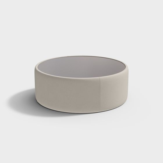 Stylish Round Ottoman 3D model for Modern Interiors