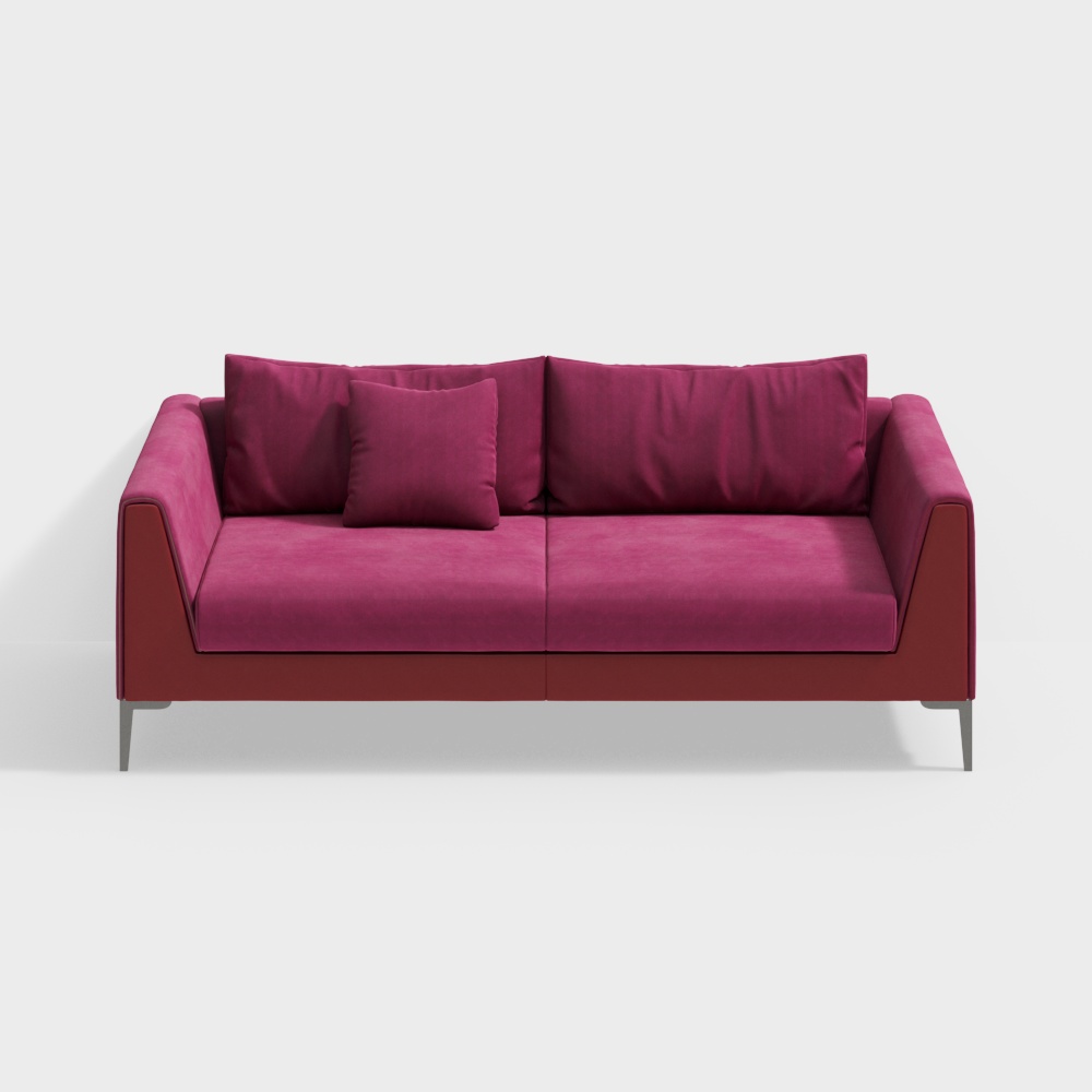 Stylish Low Poly Sofa 3D Model – Scandinavian Design