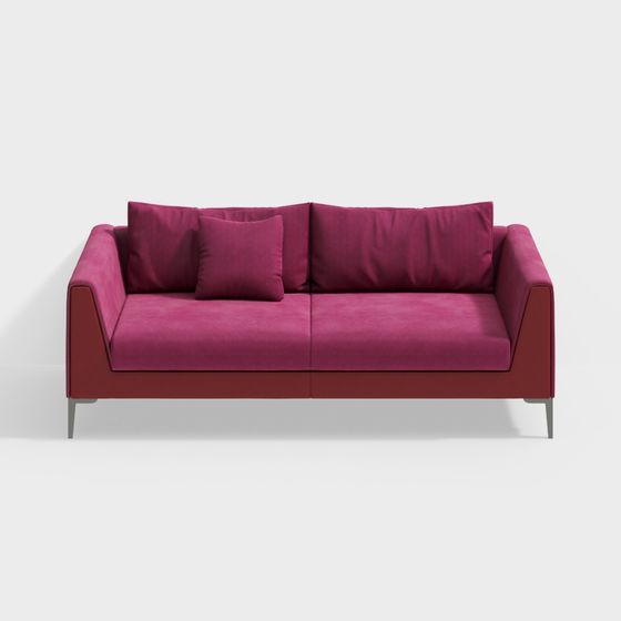 Stylish Low Poly Sofa 3D Model