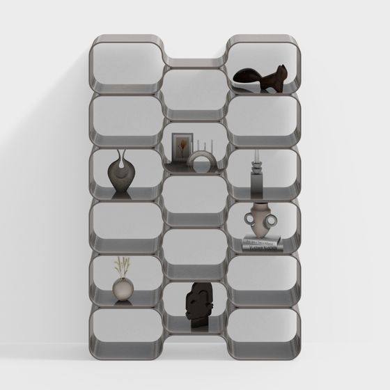 Stylish Modular Bookshelf 3D model for Creative Spaces