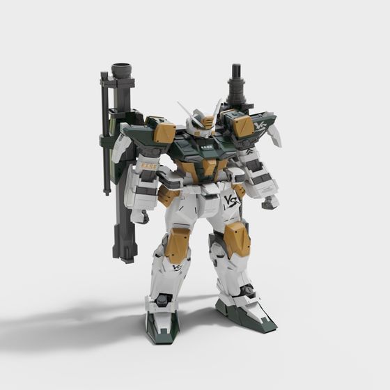 Futuristic Low-Poly Robot Warrior 3D model