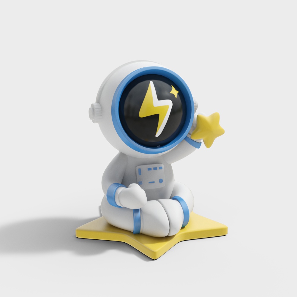 Charming Low-Poly Space Explorer 3D Model