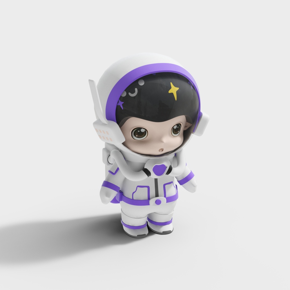 Charming Low-Poly Astronaut 3D Model