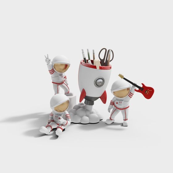 Space Pencil Holder 3D model