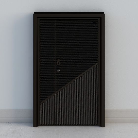 Futuristic Black Metal Door 3D model for Modern Spaces