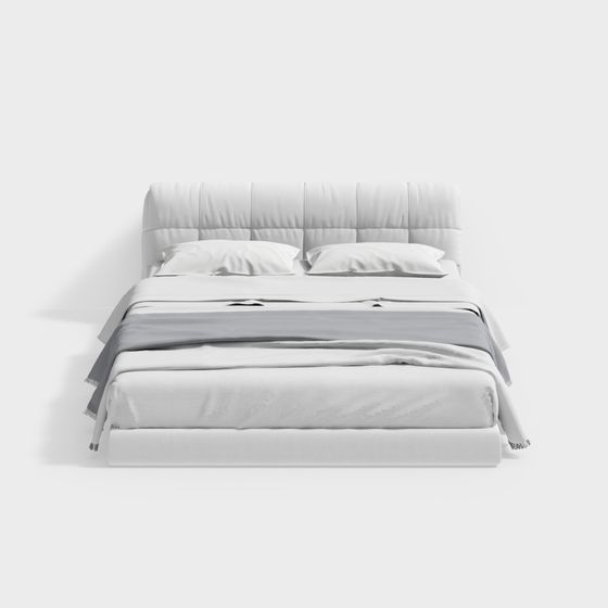 Elegant Modern Minimalist Bed 3D model