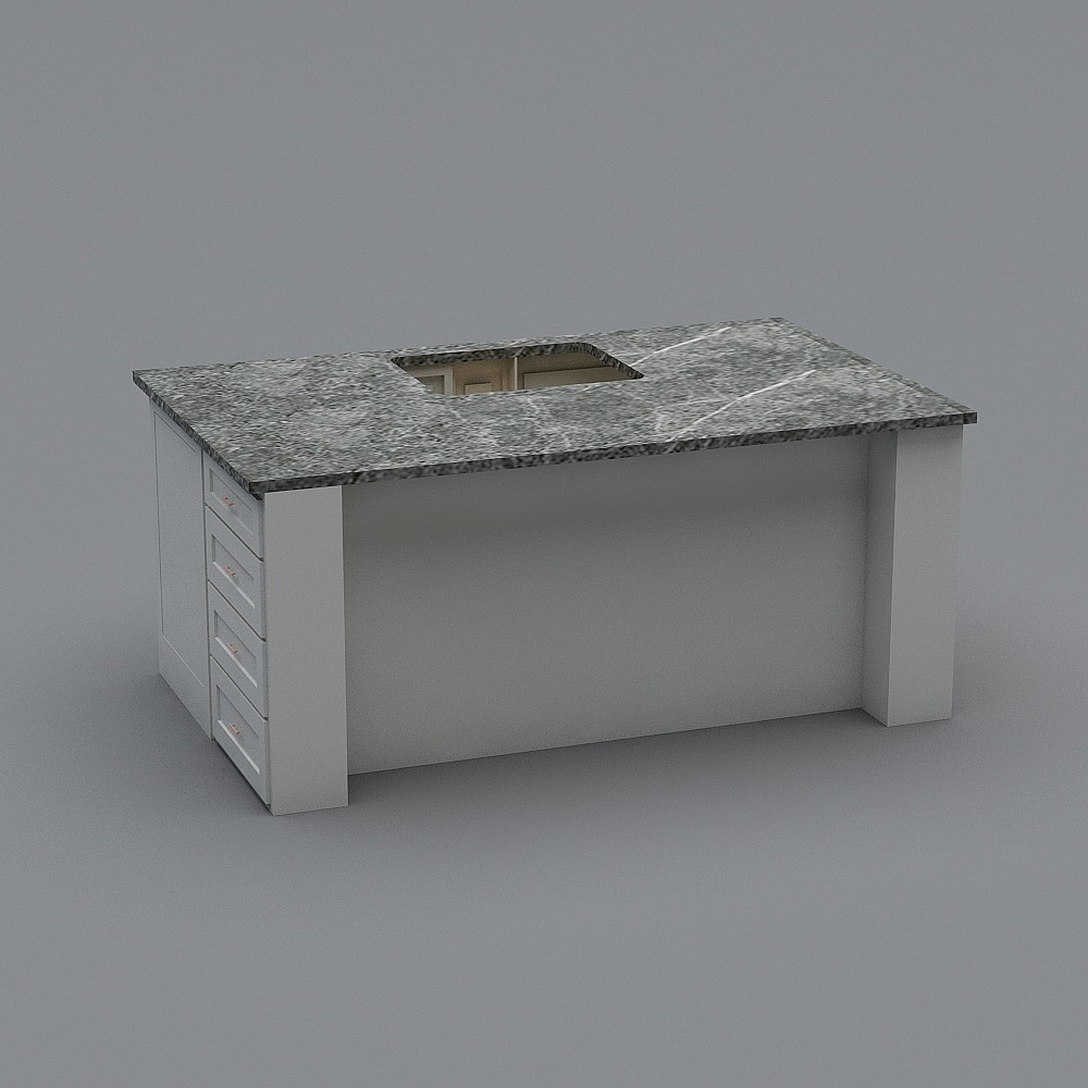 Stylish Minimalist Office Desk 3D model