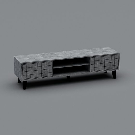 Concrete Style TV Cabinet 3D model