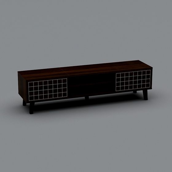 Stylish Low-Poly TV Cabinet 3D model