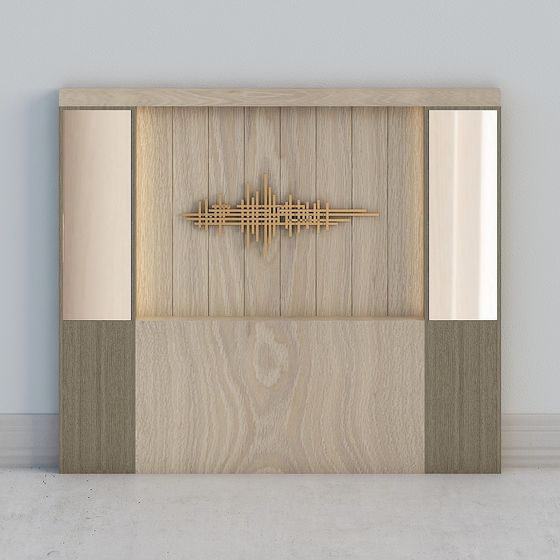 Wooden Soundwave Door Low Poly 3D model