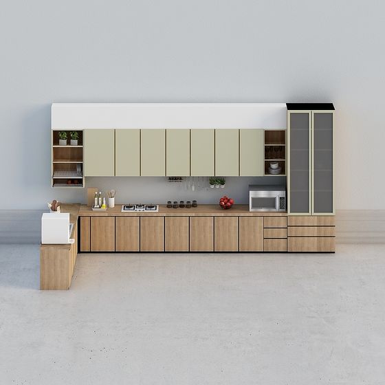Modern Minimalist Kitchen Cabinet 3D model