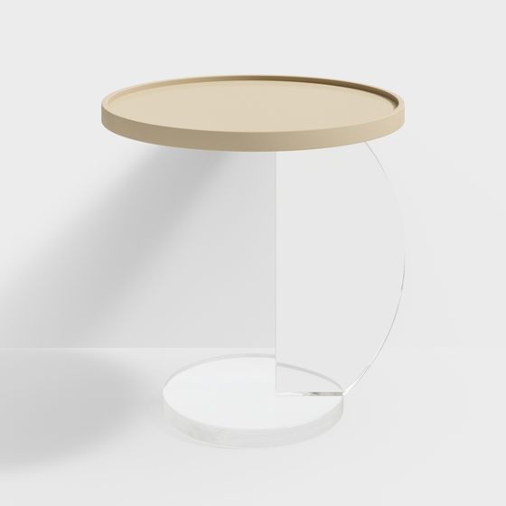 Transparent Round Table 3D model for Modern Spaces