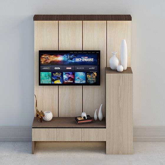 Elegant Low-Polygon TV Cabinet 3D model