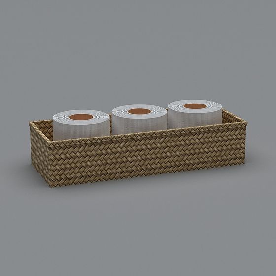 Low-Poly Woven Storage Basket 3D model