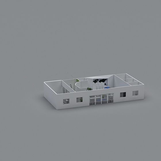 Urban Cottage Low-Poly 3D Model