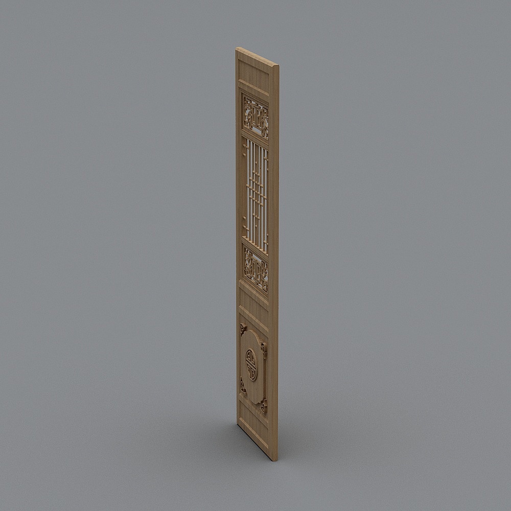 z12-0513 Chinese style solid wood carved screen partition lattice window, door leaf 1