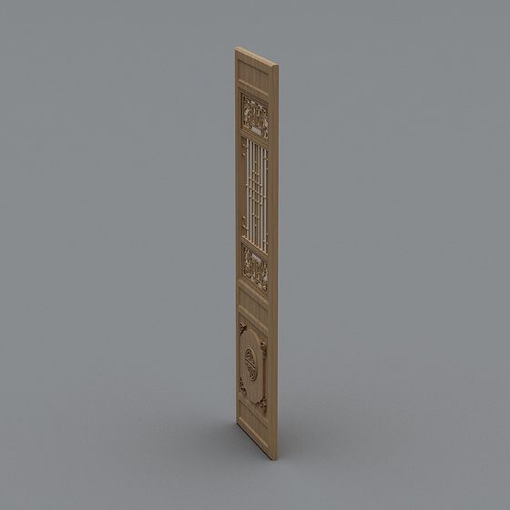 Elegant Chinese Screen Door 3D model