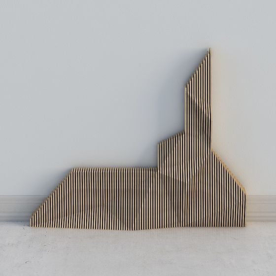 Wavy Wood Screen Low Poly 3D model