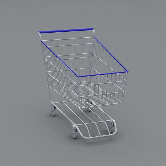 Stylish Shopping Cart 3D model for Creative Projects