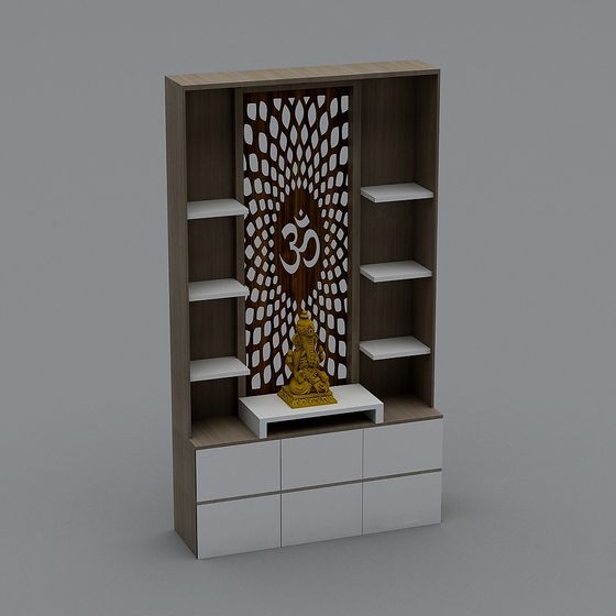 Om Shelf Stylish Low Poly 3D model for Interior Design