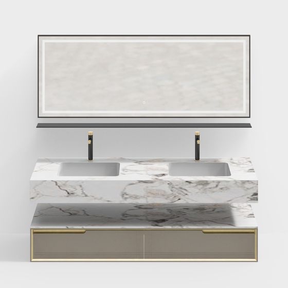 Stylish Bathroom Vanity 3D model for Contemporary Spaces