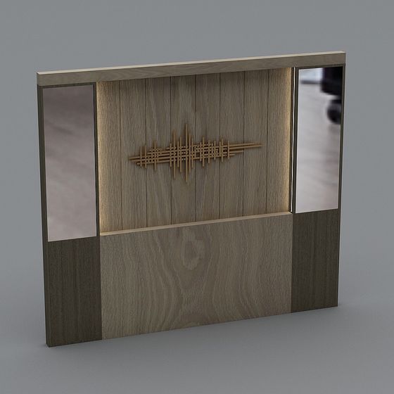 Wooden Wave Wall Low-Poly 3D Model