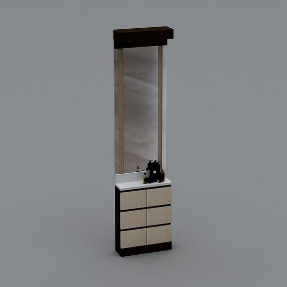 Modern Minimalist Bathroom Mirror Cabinet 3D Model