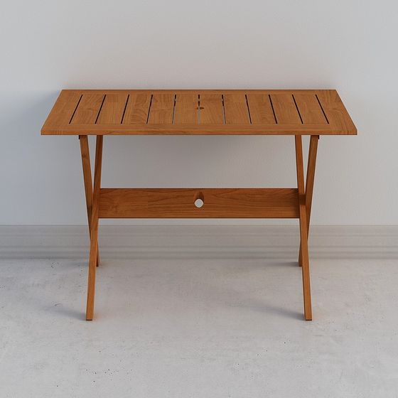 Stylish Wooden Folding Table 3D model