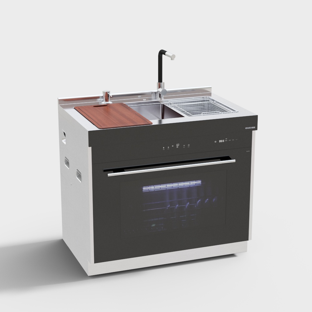 Stylish Kitchen Appliance Cabinet 3D Model – Modern Design