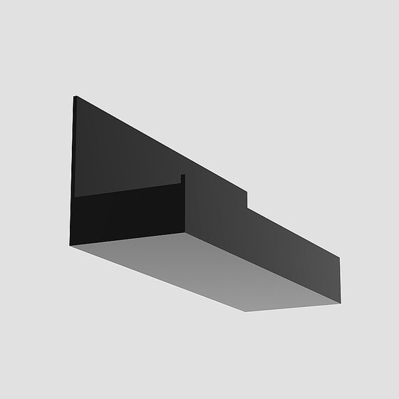 Angle Line 3D Model in Black and Gray