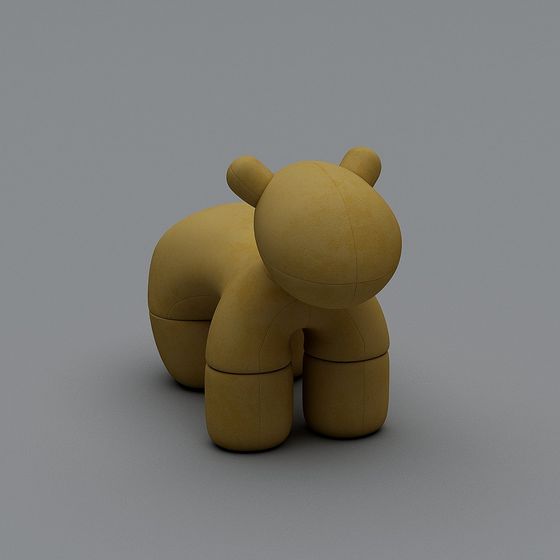 Adorable Low-Poly Bear Plush Toy 3D model