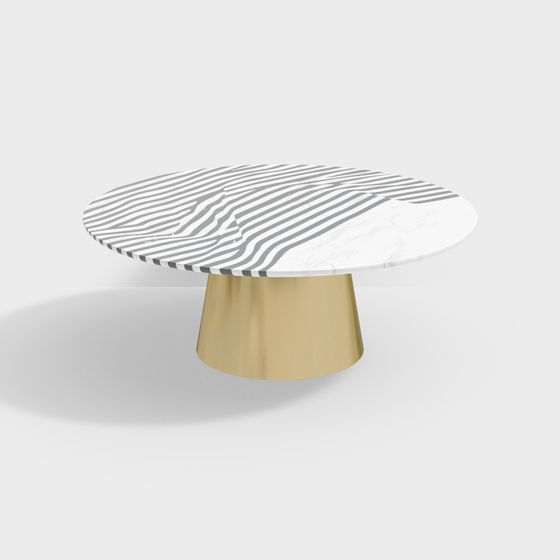 Chic Marble Coffee Table 3D model for Modern Interiors