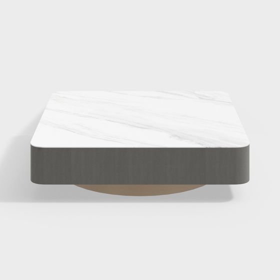 Modern Minimalist Marble Coffee Table 3D Model