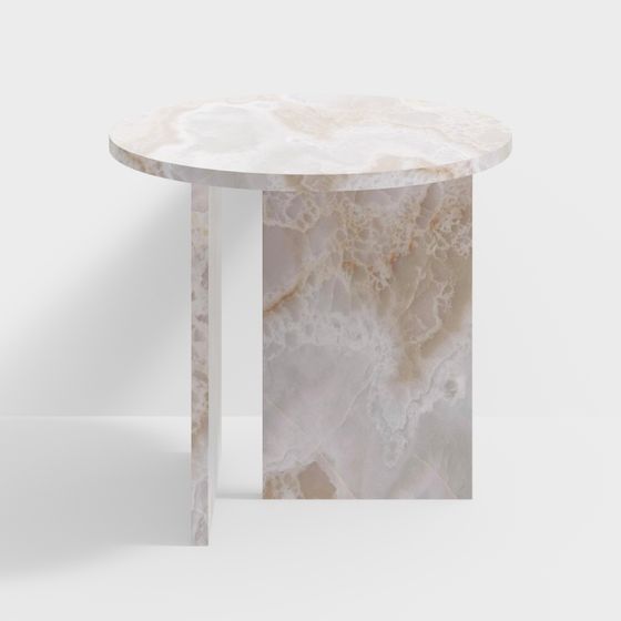 Sleek Marble Side Table 3D model for Modern Interiors