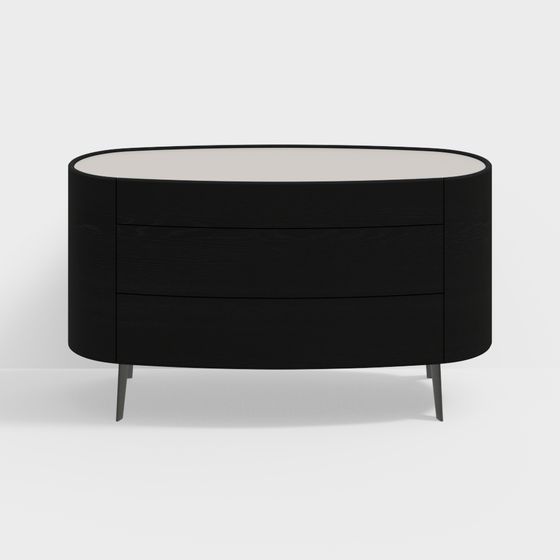 Elegant Oval Storage Cabinet 3D model for Modern Interiors