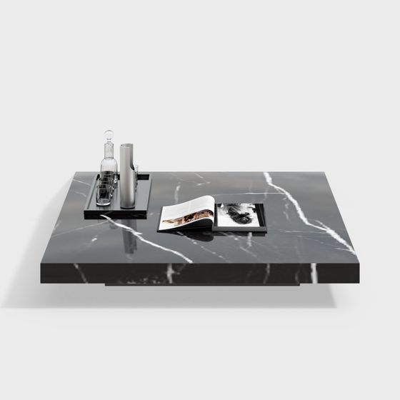 Stylish Marble Coffee Table 3D model for Modern Living