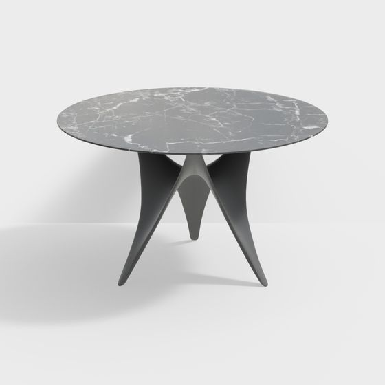 Stylish Marble Tripod Table 3D model