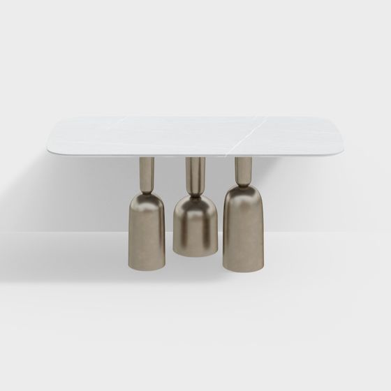Sleek Marble Coffee Table 3D model